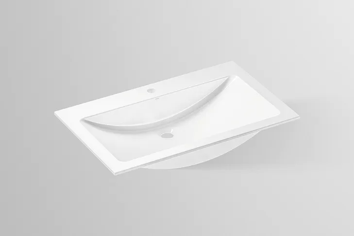 Waschbecken „R-Serie“ 800 × 111 mm, Hahnlochposition mittig mit ProShield Waschbecken „R-Serie“ 800 × 111 mm, Hahnlochposition mittig mit ProShield