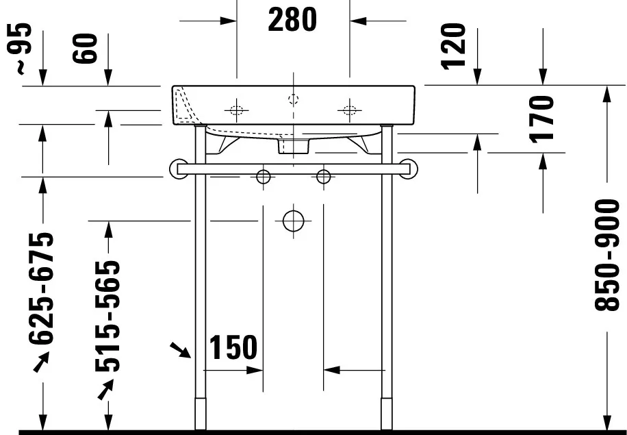 Wandwaschtisch „Happy D.2“, mit Überlauf, Hahnlochposition mittig Wandwaschtisch „Happy D.2“, mit Überlauf, Hahnlochposition mittig