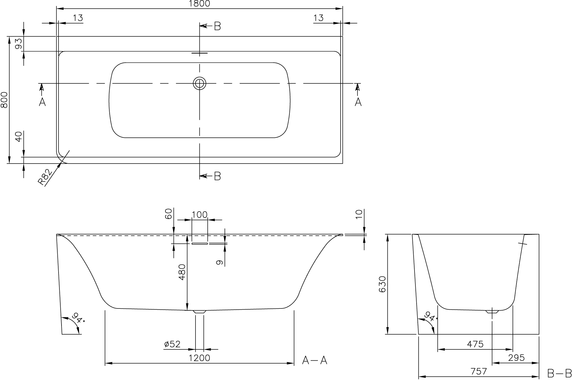 Villeroy & Boch Subway 3.0 Vorwand-Badewanne, rechte Ausführung, Quaryl, 1800 x 800 mm, Stone White Villeroy & Boch Subway 3.0 Vorwand-Badewanne, rechte Ausführung, Quaryl, 1800 x 800 mm, Stone White