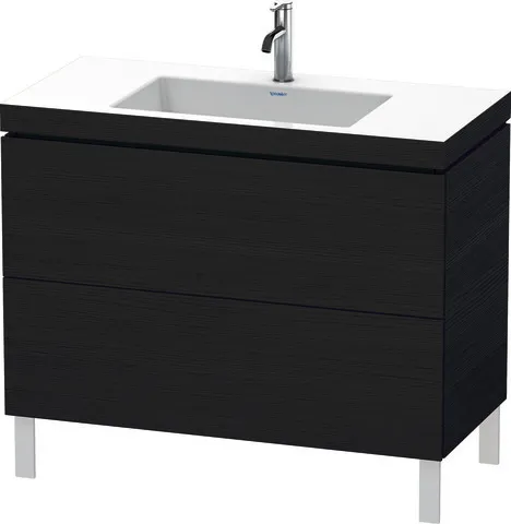 Duravit Waschtischunterschrank bodenstehend „L-Cube“ 100 × 69,8 × 48 cm Eiche Schwarz