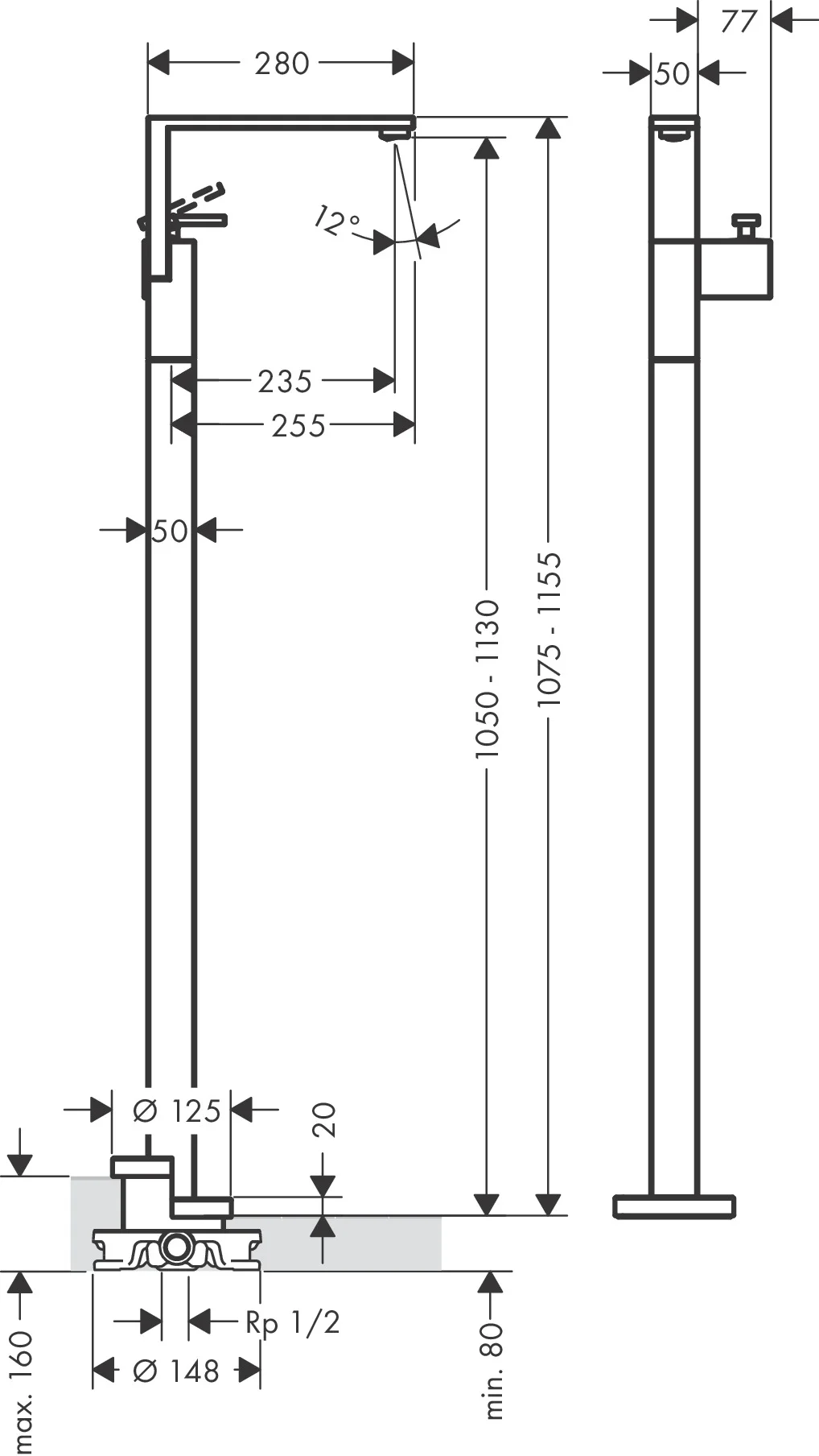 Hansgrohe AXOR Edge Einhebel-Waschtischmischer bodenstehend, Diamantschliff Chrom, Ausladung 235 mm, Push-Open Ablaufgarnitur G 1 1/4, DN15 Hansgrohe AXOR Edge Einhebel-Waschtischmischer bodenstehend, Diamantschliff Chrom, Ausladung 235 mm, Push-Open Ablaufgarnitur G 1 1/4, DN15