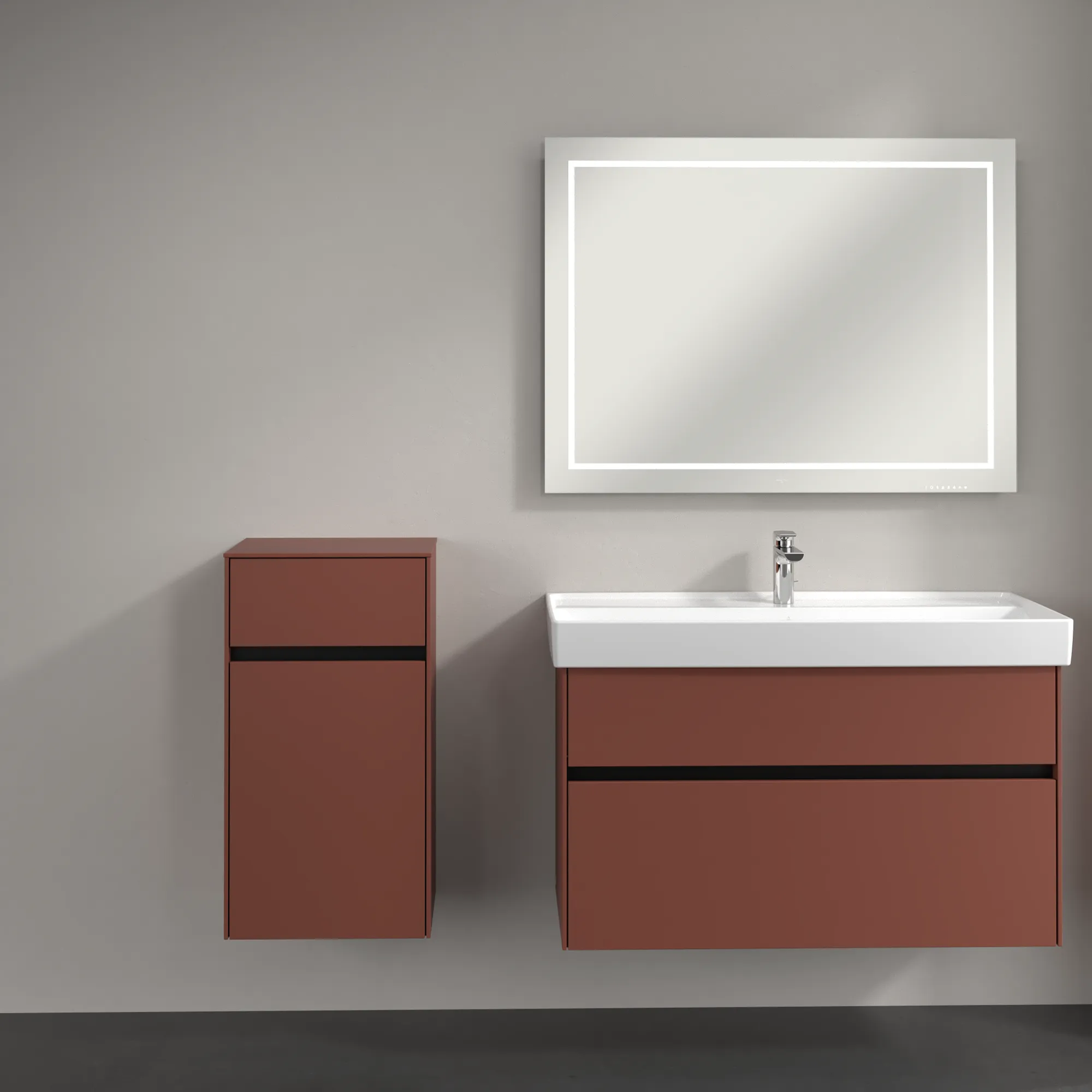 Villeroy & Boch Seitenschrank „Collaro“ 1 Tür, 1 Auszug / Schublade 40,4 × 74,8 × 34,9 cm 1 Tür, Anschlag (Scharnier) links, 1 Auszug / Schublade Villeroy & Boch Seitenschrank „Collaro“ 1 Tür, 1 Auszug / Schublade 40,4 × 74,8 × 34,9 cm 1 Tür, Anschlag (Scharnier) links, 1 Auszug / Schublade