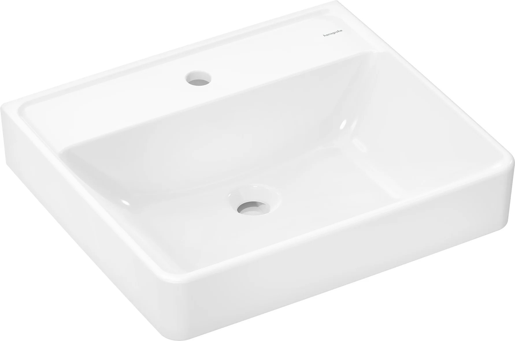 Hansgrohe Waschtisch Xanuia Q, weiß, 550x480 mm, glänzend, wandhängend, mit Hahnloch, ohne Überlauf