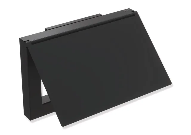 HEWI WC-Papierhalter System 900Q mit Deckel, Edelstahl, schwarz tiefmatt HEWI WC-Papierhalter System 900Q mit Deckel, Edelstahl, schwarz tiefmatt