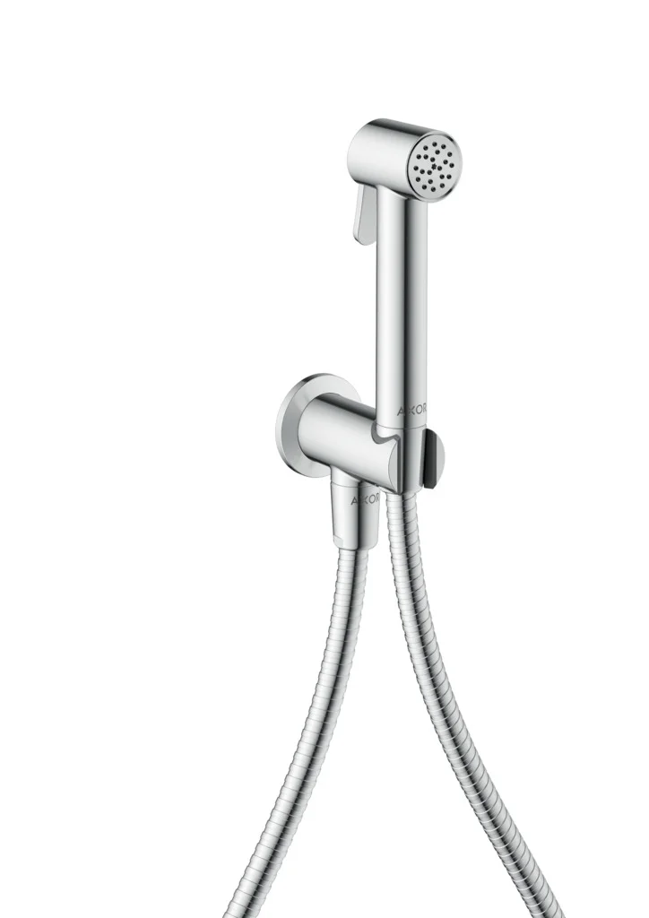Hansgrohe AXOR Bidette Showers Handbrause rund für Kaltwasser, Chrom, Brauseschlauch 1.250 mm