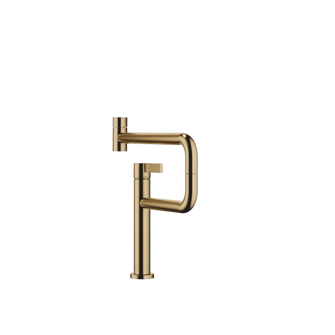 Dornbracht PIVOT Einhebelmischer TARA ULTRA, Ausladung 552 mm, schwenkbarer Auslauf 360°, in Dark Brass gebürstet (PVD)