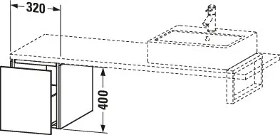 Duravit Unterschrank für Konsole „L-Cube“ 32 × 40 × 54,7 cm