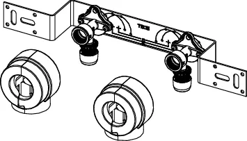 TECElogo-Ax Montageeinheit 150 mm mit Wandscheibe Dimension 20 × Rp 1/2″, Si-Bronze TECElogo-Ax Montageeinheit 150 mm mit Wandscheibe Dimension 20 × Rp 1/2″, Si-Bronze