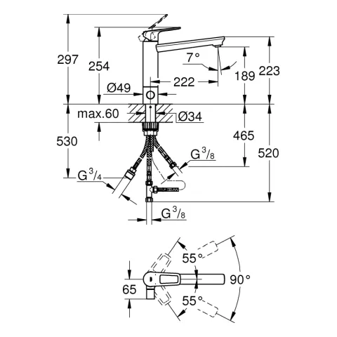 Einhand-Spültischbatterie BauLoop 31713, mittelhoher Auslauf, Einlochmontage, integrierte Vorabsperrung, getrennte innenliegende Wasserwege – kein Kontakt mit Blei oder Nickel, chrom Einhand-Spültischbatterie BauLoop 31713, mittelhoher Auslauf, Einlochmontage, integrierte Vorabsperrung, getrennte innenliegende Wasserwege – kein Kontakt mit Blei oder Nickel, chrom