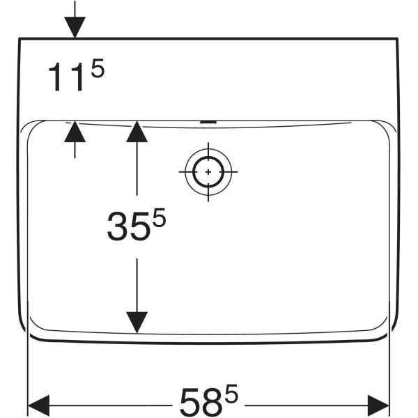 Wandwaschtisch „Renova Plan“, rechteckig 60 × 48 cm in weiß alpin Wandwaschtisch „Renova Plan“, rechteckig 60 × 48 cm in weiß alpin