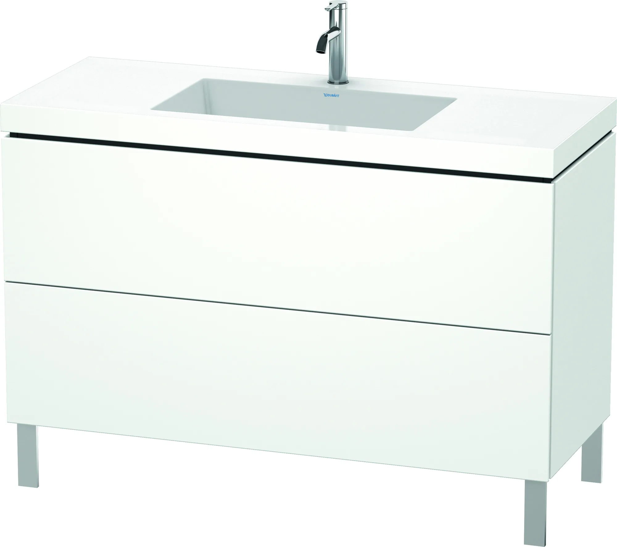 Duravit Waschtischunterschrank bodenstehend „L-Cube“ 120 × 69,8 × 48 cm Weiß Supermatt