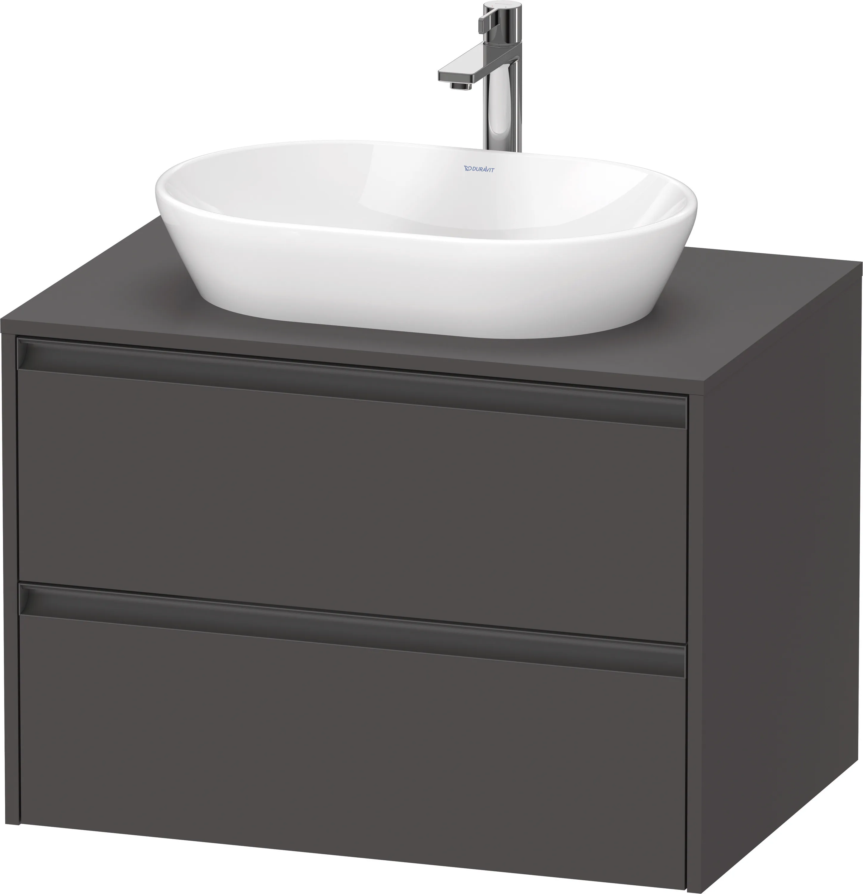 Duravit Waschtischunterschrank wandhängend „Ketho.2“ 80 × 56,8 × 55 cm Graphit Matt