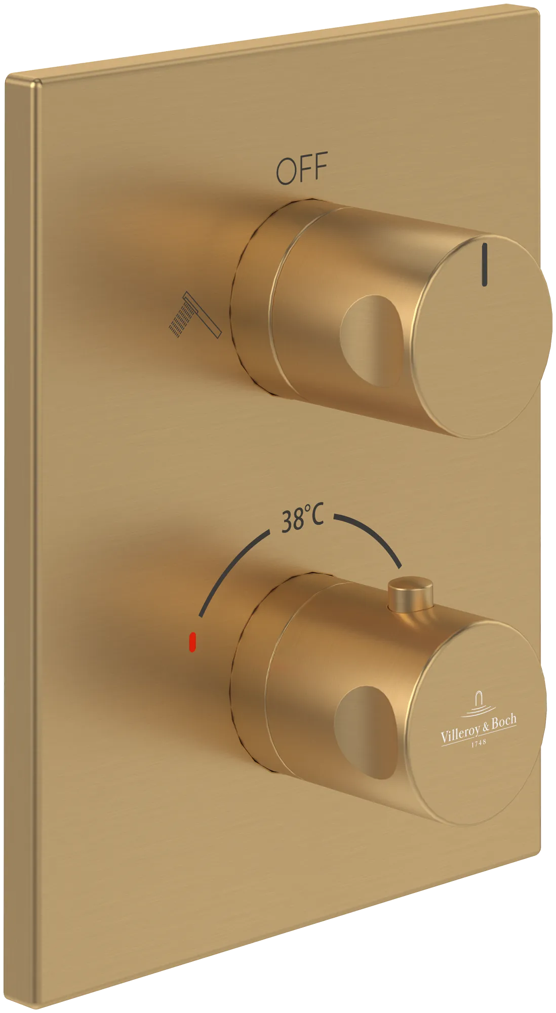 Villeroy & Boch Unterputz-Thermostat Universal Taps & Fittings, Brushed Gold, 190x150x58 mm, Keramikkartusche Villeroy & Boch Unterputz-Thermostat Universal Taps & Fittings, Brushed Gold, 190x150x58 mm, Keramikkartusche