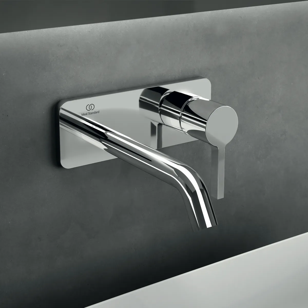 Wand-Waschtischarmatur Joy, Bausatz 2, eckige Rosette, Ausladung 180mm, Brushed Gold Wand-Waschtischarmatur Joy, Bausatz 2, eckige Rosette, Ausladung 180mm, Brushed Gold