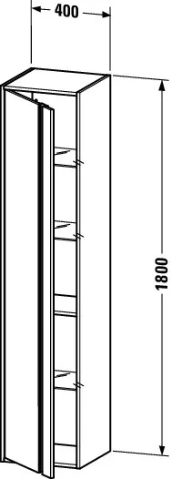 Duravit Hochschrank „Ketho“ 40 × 180 × 36 cm in Eiche Natur