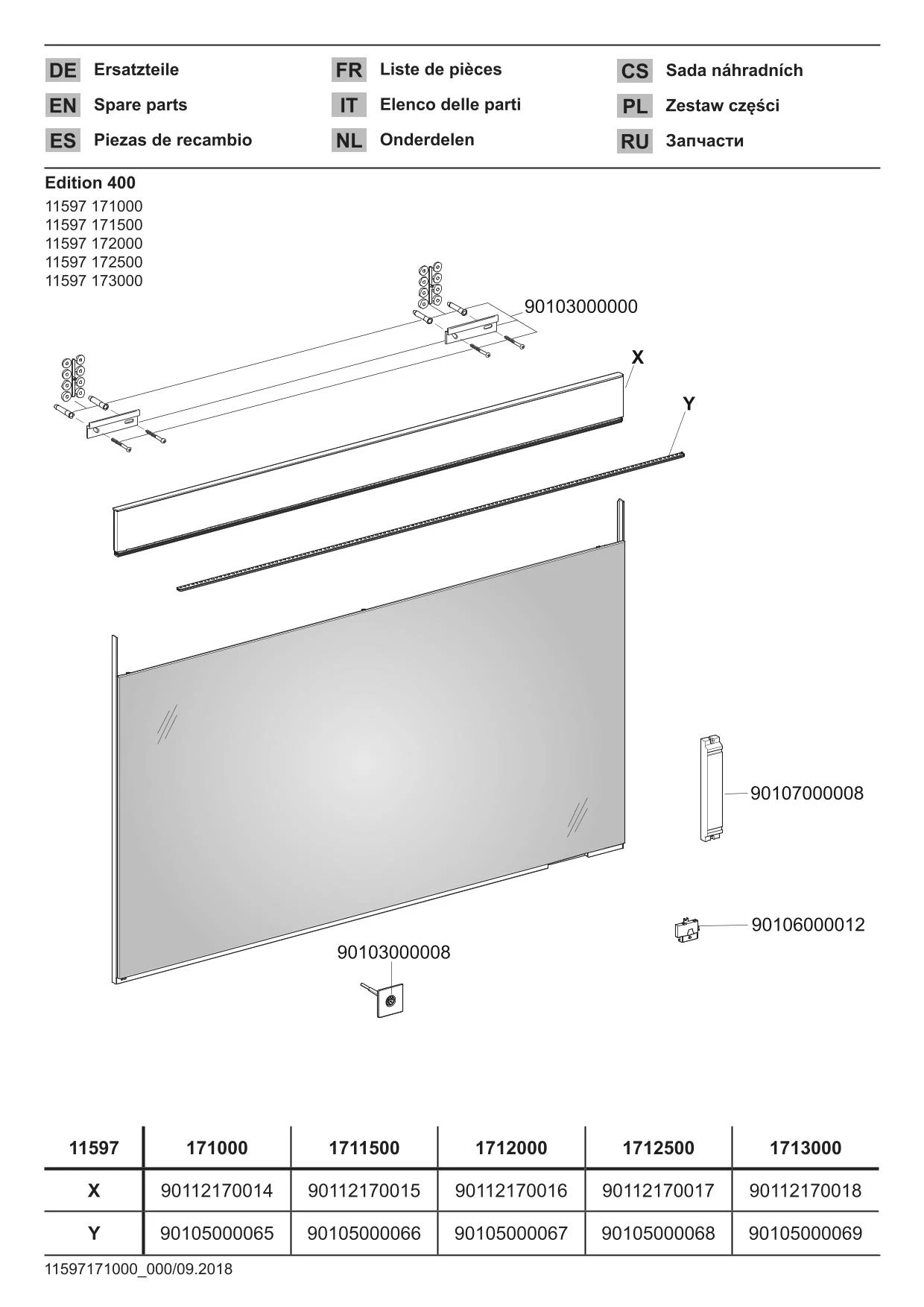 Edition 400 11597171000 Lichtspiegel Edition 400 1 Lichtfarbe 535 × 650 × 33 mm silber-eloxiert