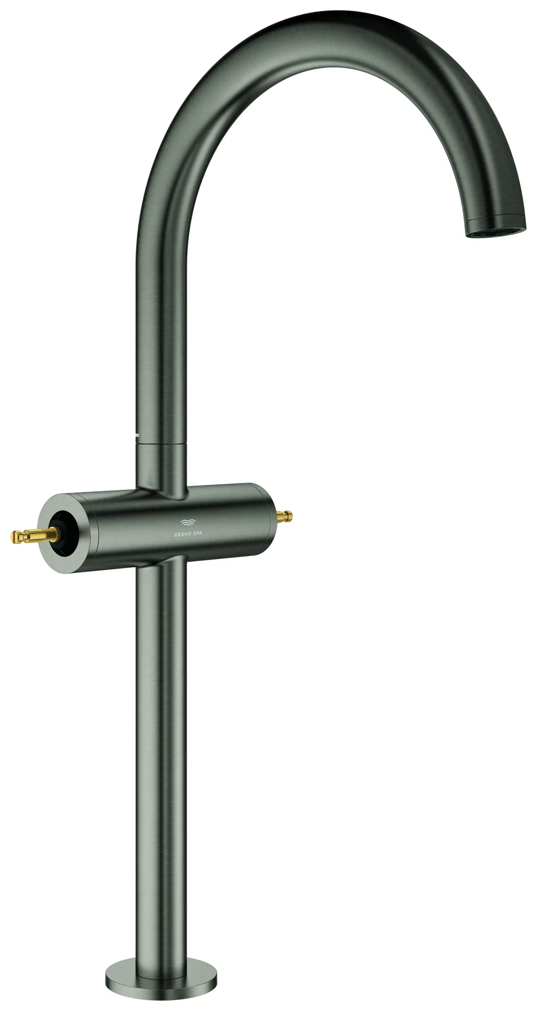 Waschtisch-Einlochbatterie Atrio Private Collection 21140, XL-Size, für Hebelgriffe, Push-open-Ablaufgarnitur, chrom Farbe: hard graphite (gebürstet) / Größe: XL Waschtisch-Einlochbatterie Atrio Private Collection 21140, XL-Size, für Hebelgriffe, Push-open-Ablaufgarnitur, chrom Farbe: hard graphite (gebürstet) / Größe: XL