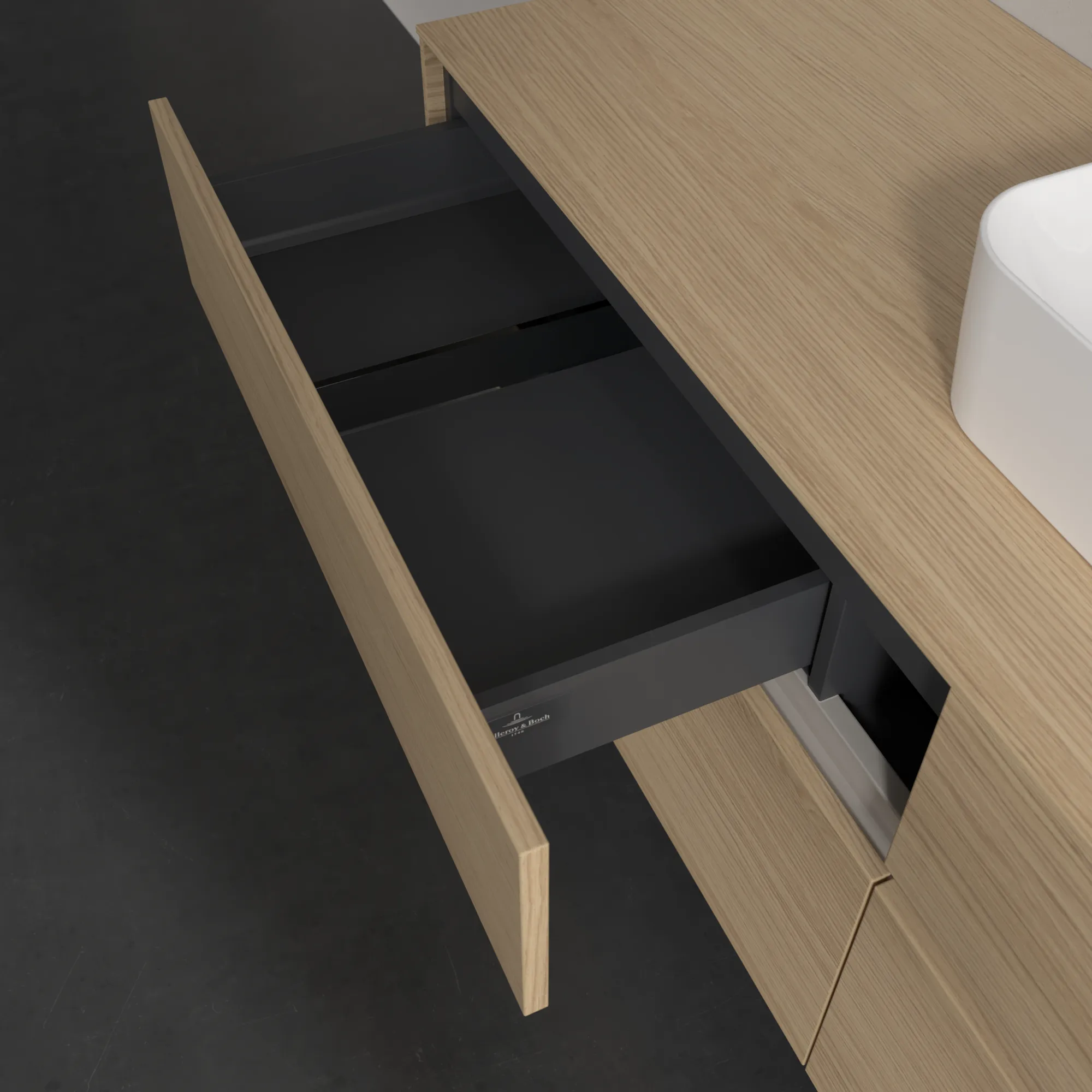 Villeroy & Boch Waschtischunterschrank „Collaro“ 1600 × 548 × 500 mm Nordic Oak, ohne Beleuchtung, für Becken mittig Villeroy & Boch Waschtischunterschrank „Collaro“ 1600 × 548 × 500 mm Nordic Oak, ohne Beleuchtung, für Becken mittig