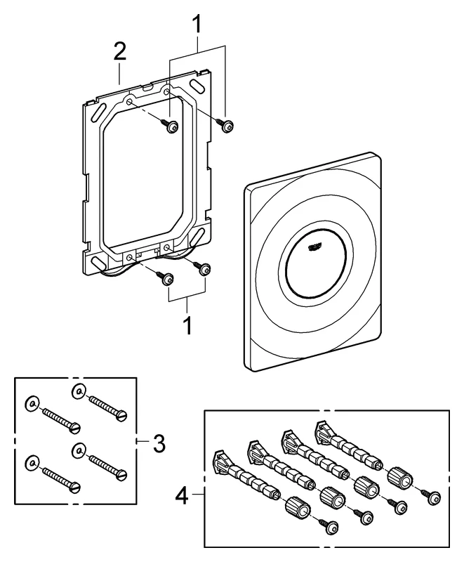 Grohe Surf WC-Betätigung 37063, Abdeckplatte 156x197mm, Druckknopfbetätigung, chrom Grohe Surf WC-Betätigung 37063, Abdeckplatte 156x197mm, Druckknopfbetätigung, chrom
