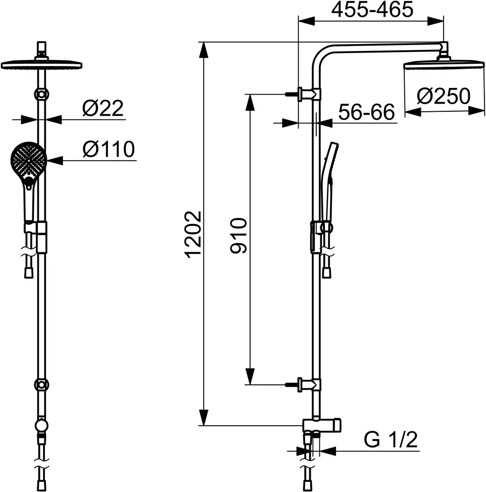 HansaVIVA Kopfbrause Set HansaVIVA 4418 Chrom