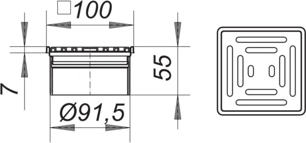 Aufsatz VC 10, 100 x 100 mm Aufsatz VC 10, 100 x 100 mm