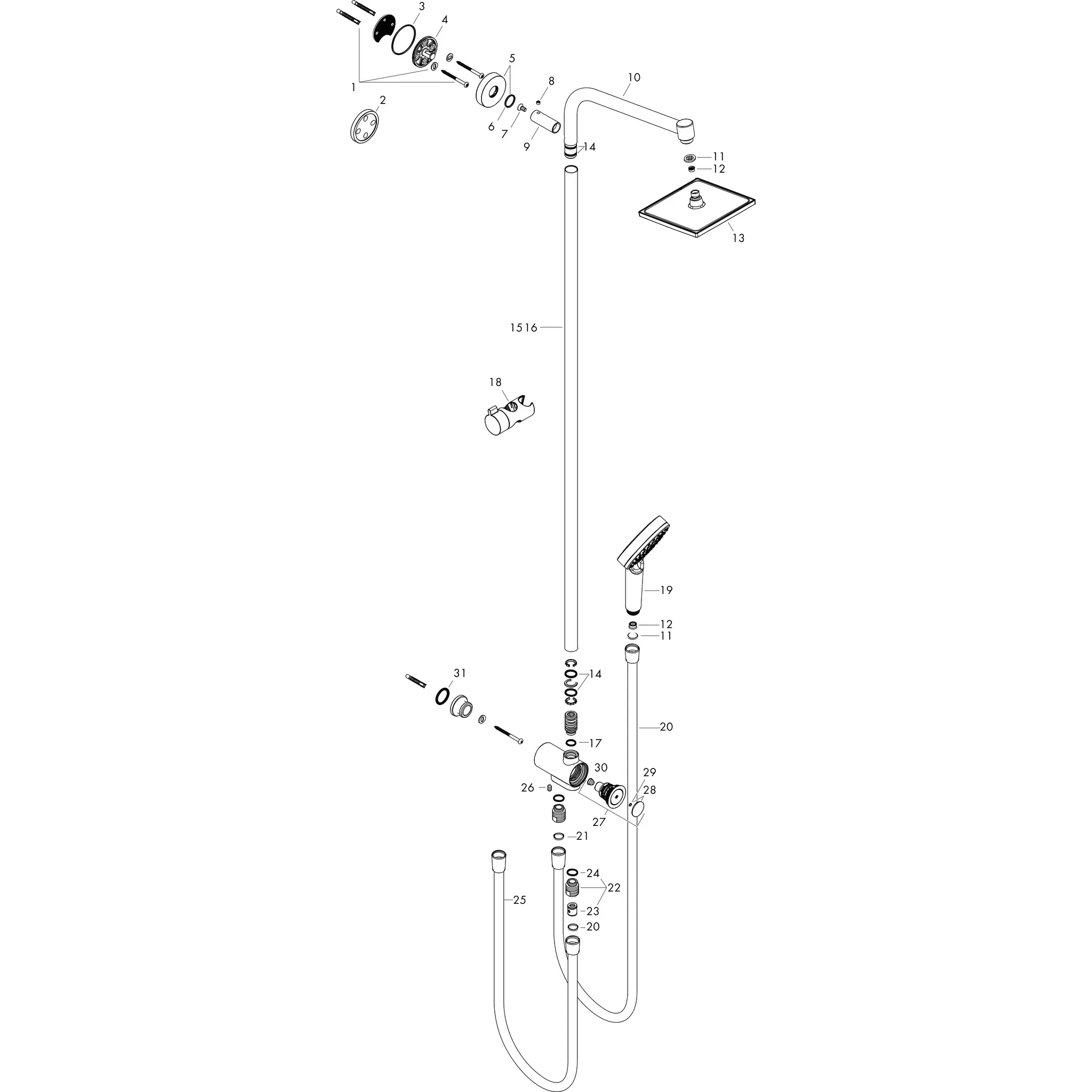 Showerpipe Crometta E 240 Reno EcoSmart chrom Showerpipe Crometta E 240 Reno EcoSmart chrom