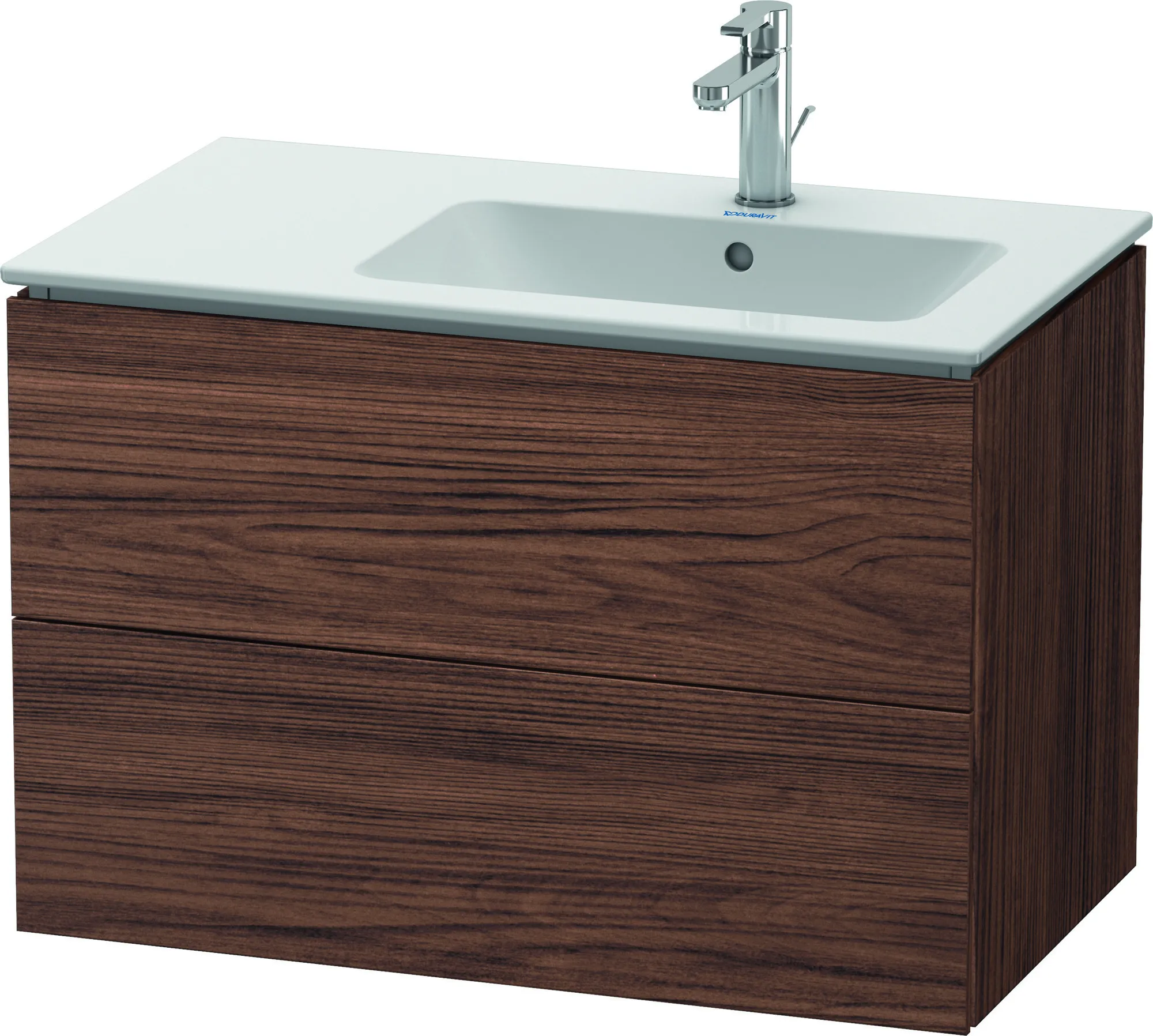 Duravit Waschtischunterschrank wandhängend „L-Cube“ 82 × 55 × 48,1 cm Nussbaum Dunkel