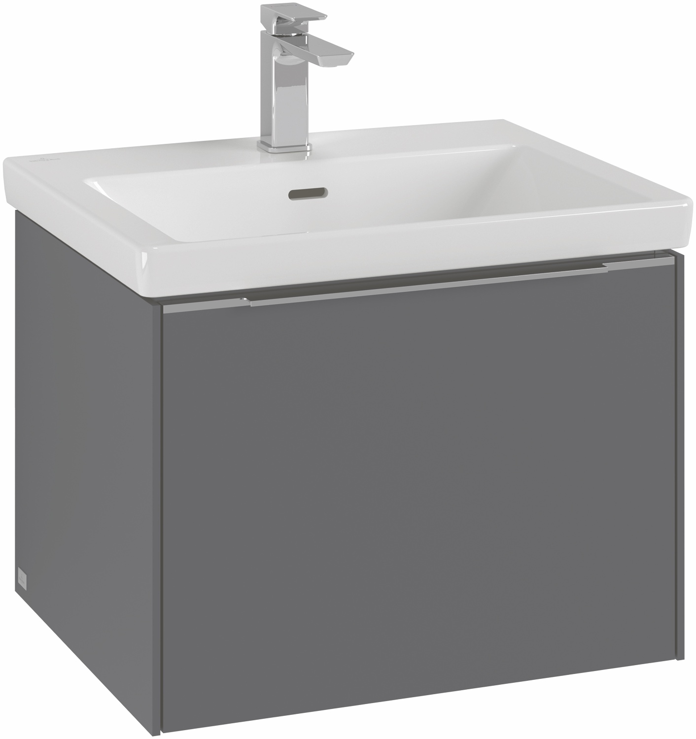 Villeroy & Boch Waschtischunterschrank „Subway 3.0“ für Schrankwaschtisch 57,2 × 42,9 × 47,8 × 47,8 cm in 1 Auszug, Waschbecken mittig, mittig