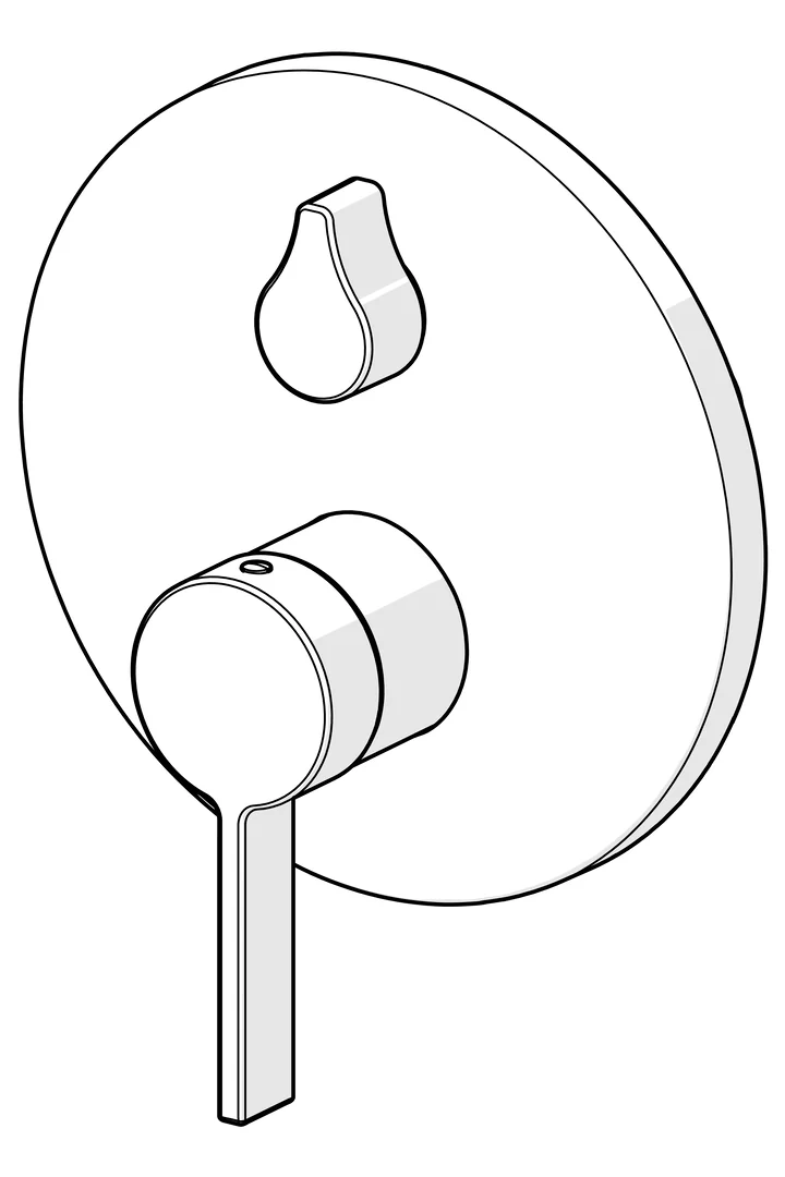 HansaLOFT Einhebelmischer Fertigmontageset für Wanne/Brause, Rosette rund mit Sicherungseinrichtung Chrom