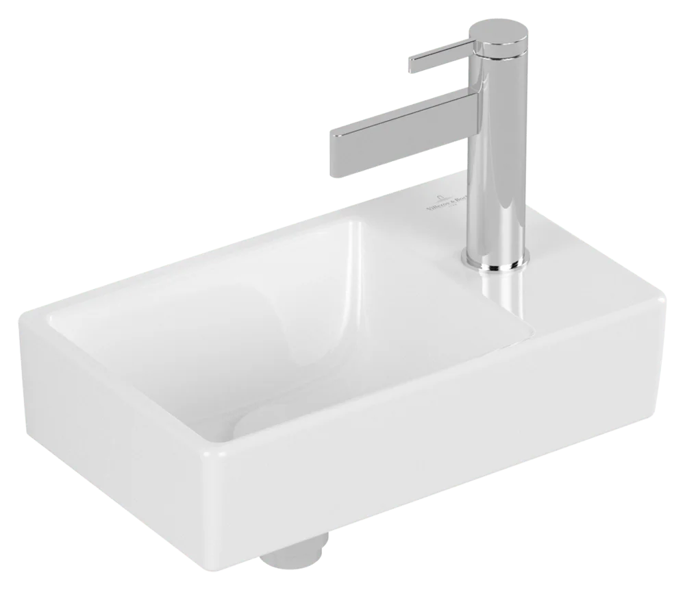 Villeroy & Boch Handwaschbecken Avento, 360x220x110mm, weiß Alpin CeramicPlus, 1-Loch-Armatur, Wandmontage