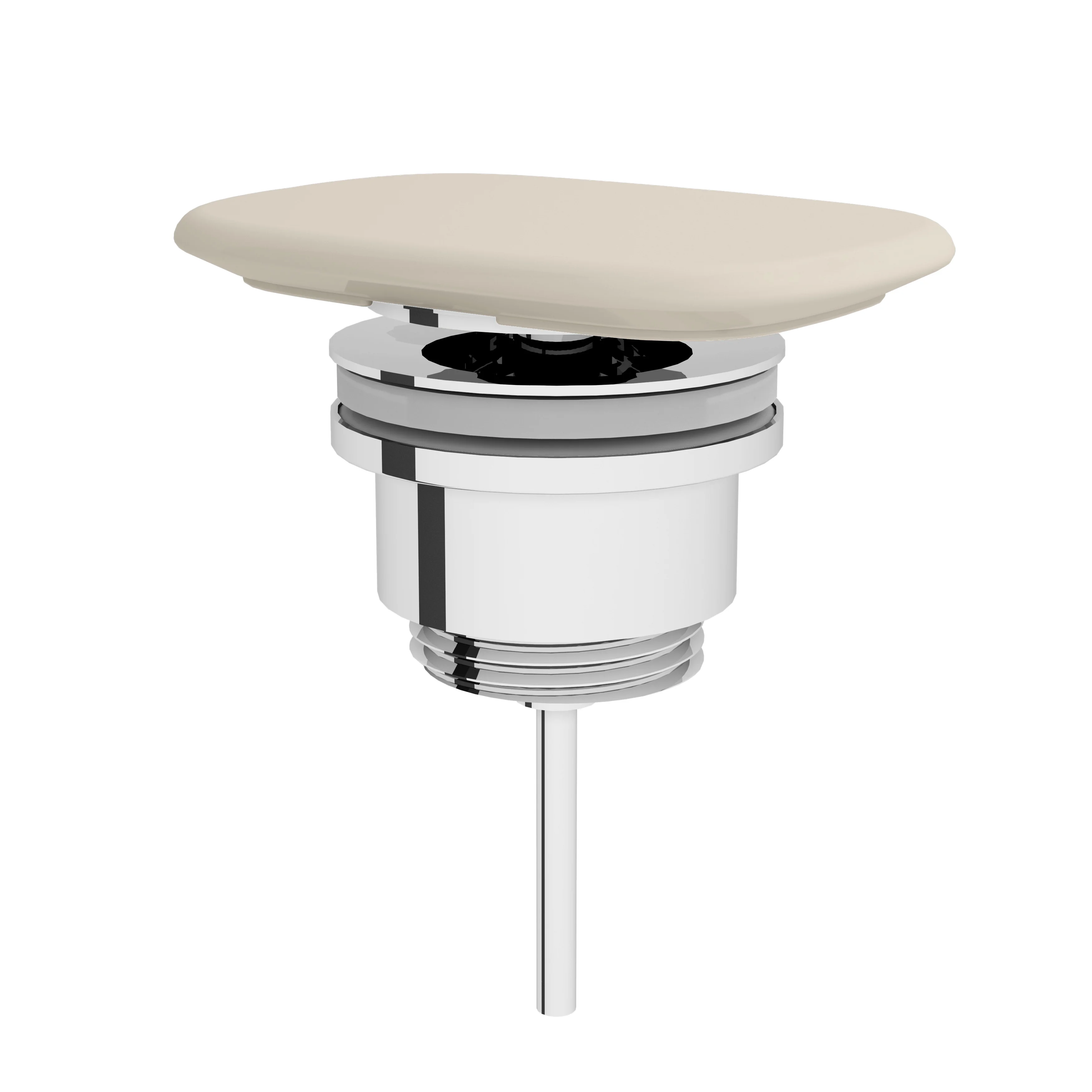 Schaftventil mit rechteckigem Ventildeckel aus Keramik 10 x 7,5 cm Sandbeige Matt mit Oberflächenveredelung Clean Schaftventil mit rechteckigem Ventildeckel aus Keramik 10 x 7,5 cm Sandbeige Matt mit Oberflächenveredelung Clean