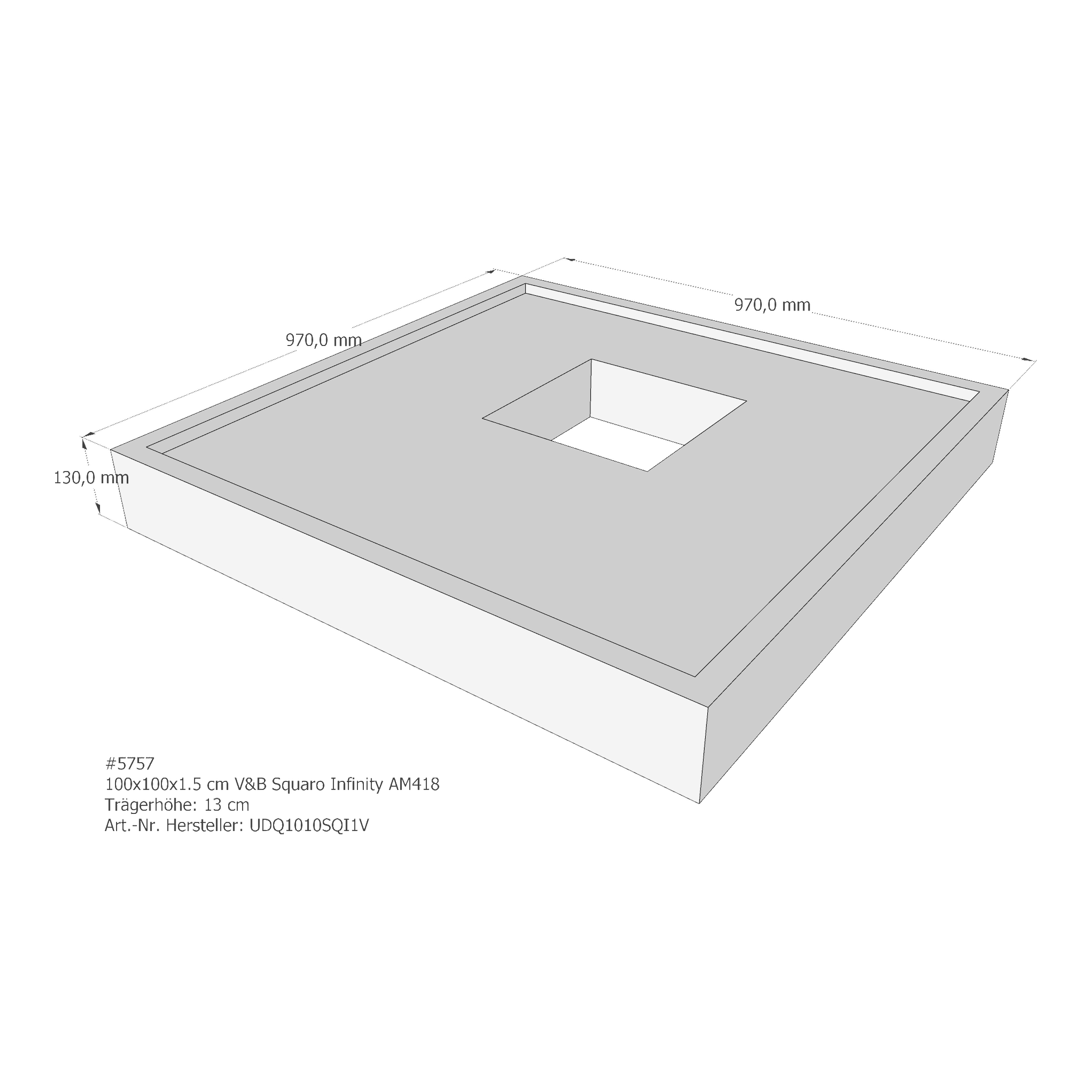 Duschwannenträger für Villeroy & Boch Squaro Infinity 100 × 100 × 1,5 cm