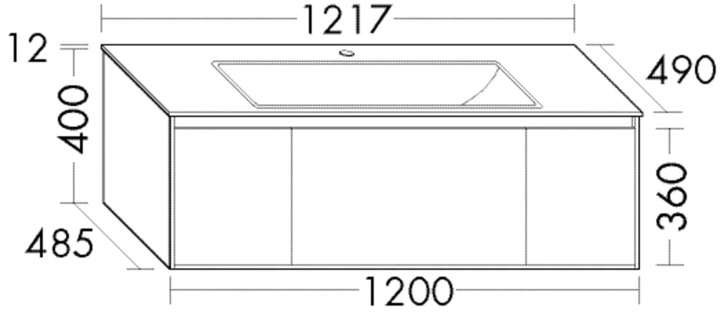 burgbad rc40Solitaire Keramik-Waschtisch inkl. Waschtischunterschrank, 490x1217x412mm burgbad rc40Solitaire Keramik-Waschtisch inkl. Waschtischunterschrank, 490x1217x412mm