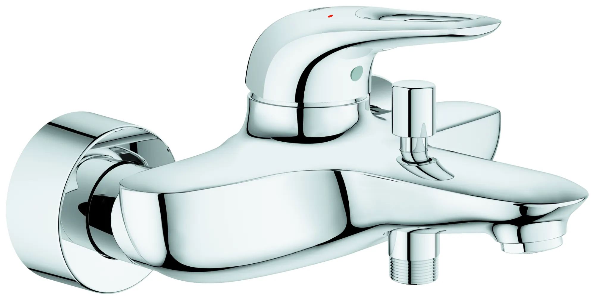 Einhand-Wannenbatterie Eurostyle 33591_3, Wandmontage, offener Metall-Hebelgriff, chrom Einhand-Wannenbatterie Eurostyle 33591_3, Wandmontage, offener Metall-Hebelgriff, chrom