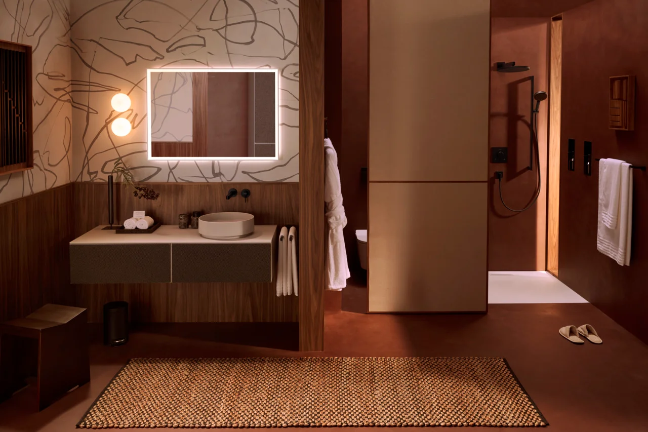 Hansgrohe Finoris Einhebel-Waschtischmischer Unterputz, mattschwarz, Ausladung 228 mm, Laminarstrahl, Keramikmischsystem
