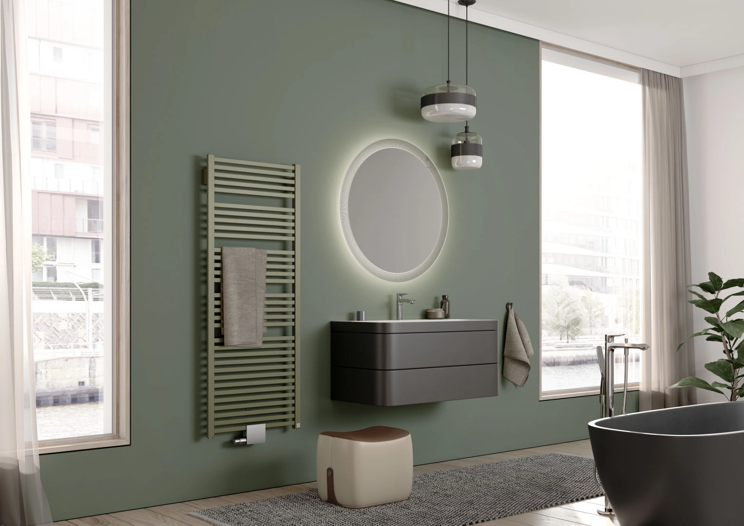 Kermi Design-Heizkörper „Geneo® quadris“ 44,7 × 149,4 cm in Graphit Metallic Kermi Design-Heizkörper „Geneo® quadris“ 44,7 × 149,4 cm in Graphit Metallic