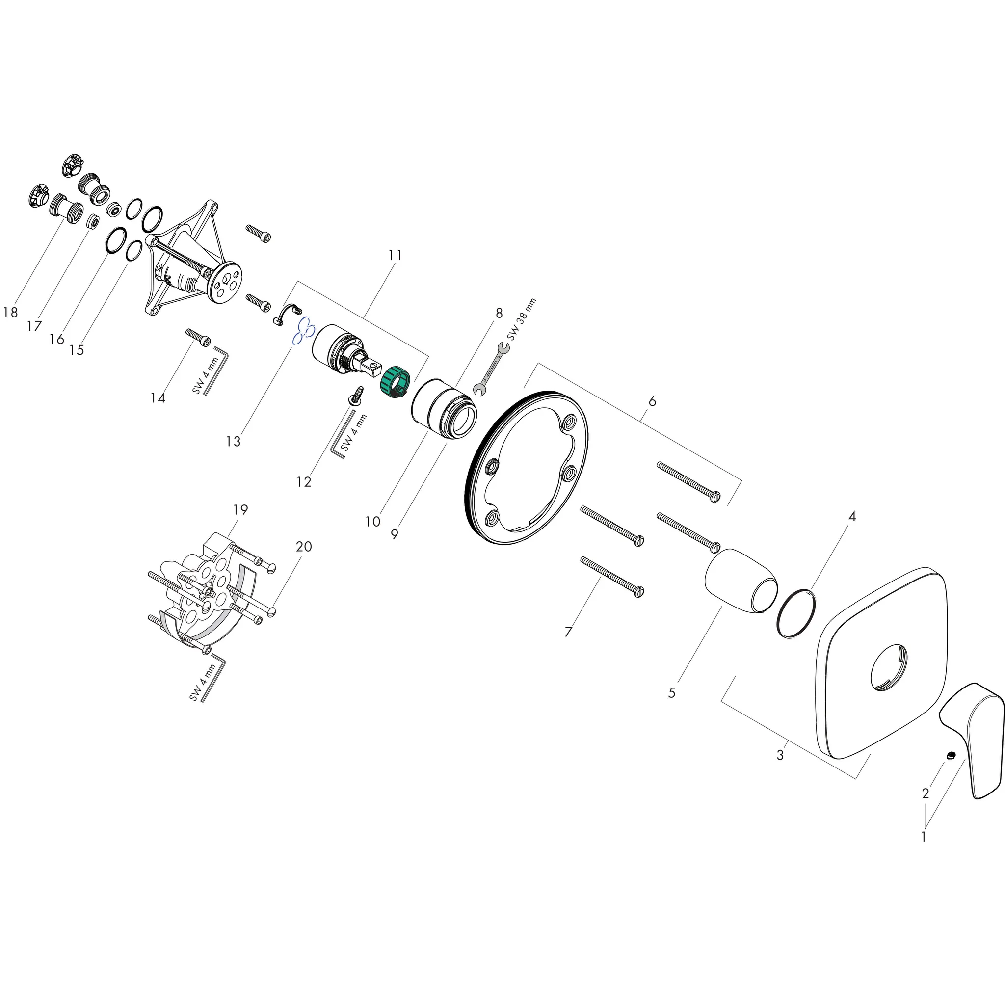 Brausenmischer Unterputz Talis E Fertigset chrom Brausenmischer Unterputz Talis E Fertigset chrom