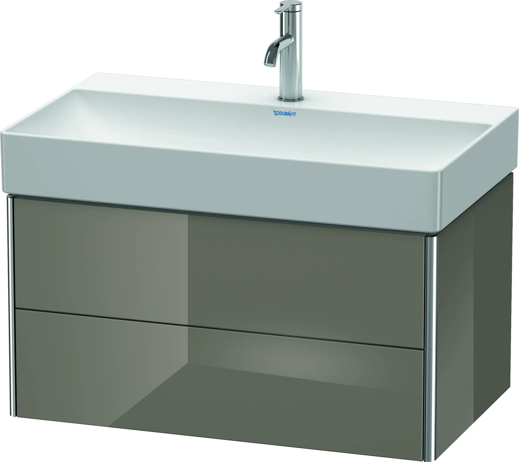 Duravit Waschtischunterschrank wandhängend „XSquare“ 78,4 × 39,7 × 46 cm Flannel Grey Hochglanz