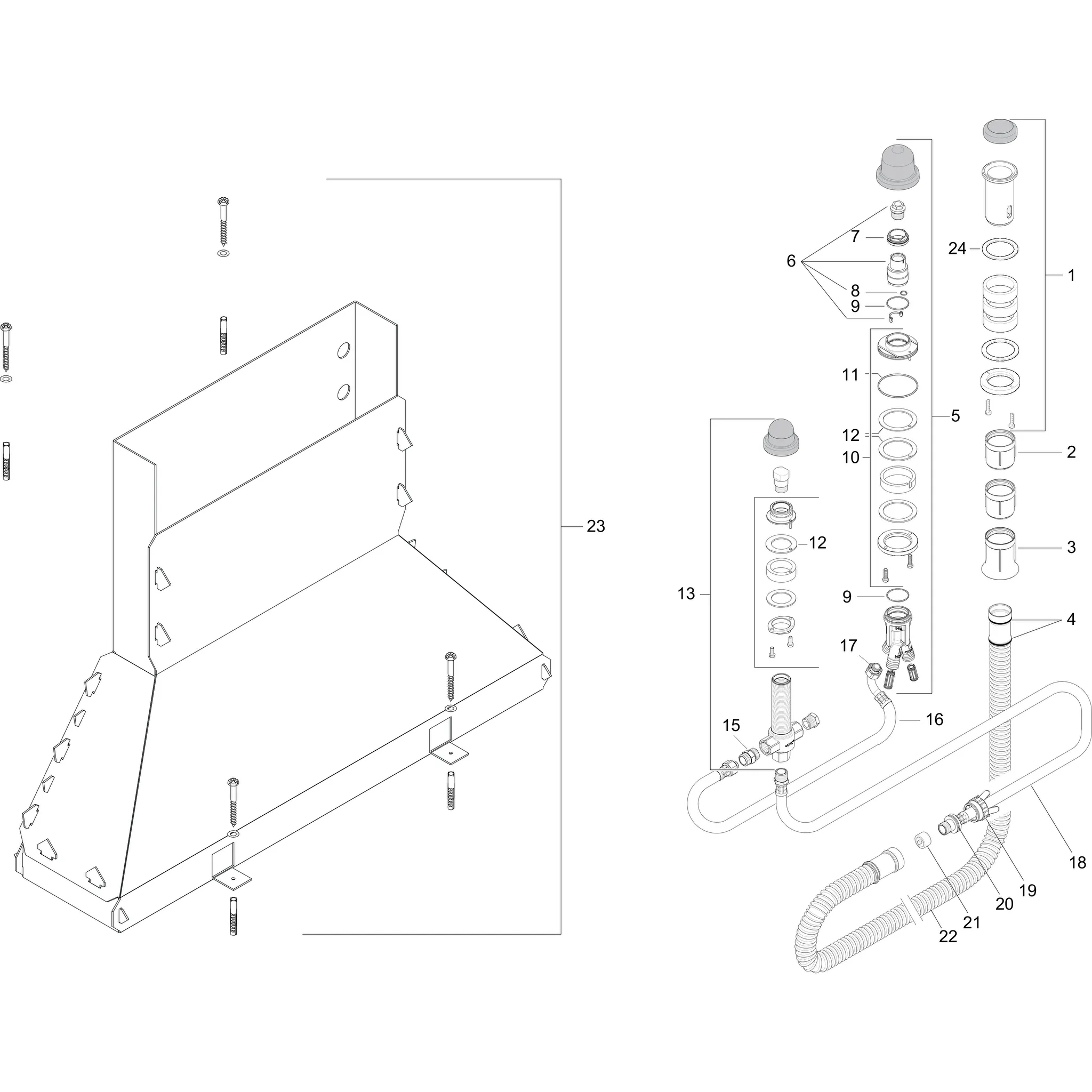 3-Loch Wannenmischer Grundkörper für Wannenrandmontage 3-Loch Wannenmischer Grundkörper für Wannenrandmontage