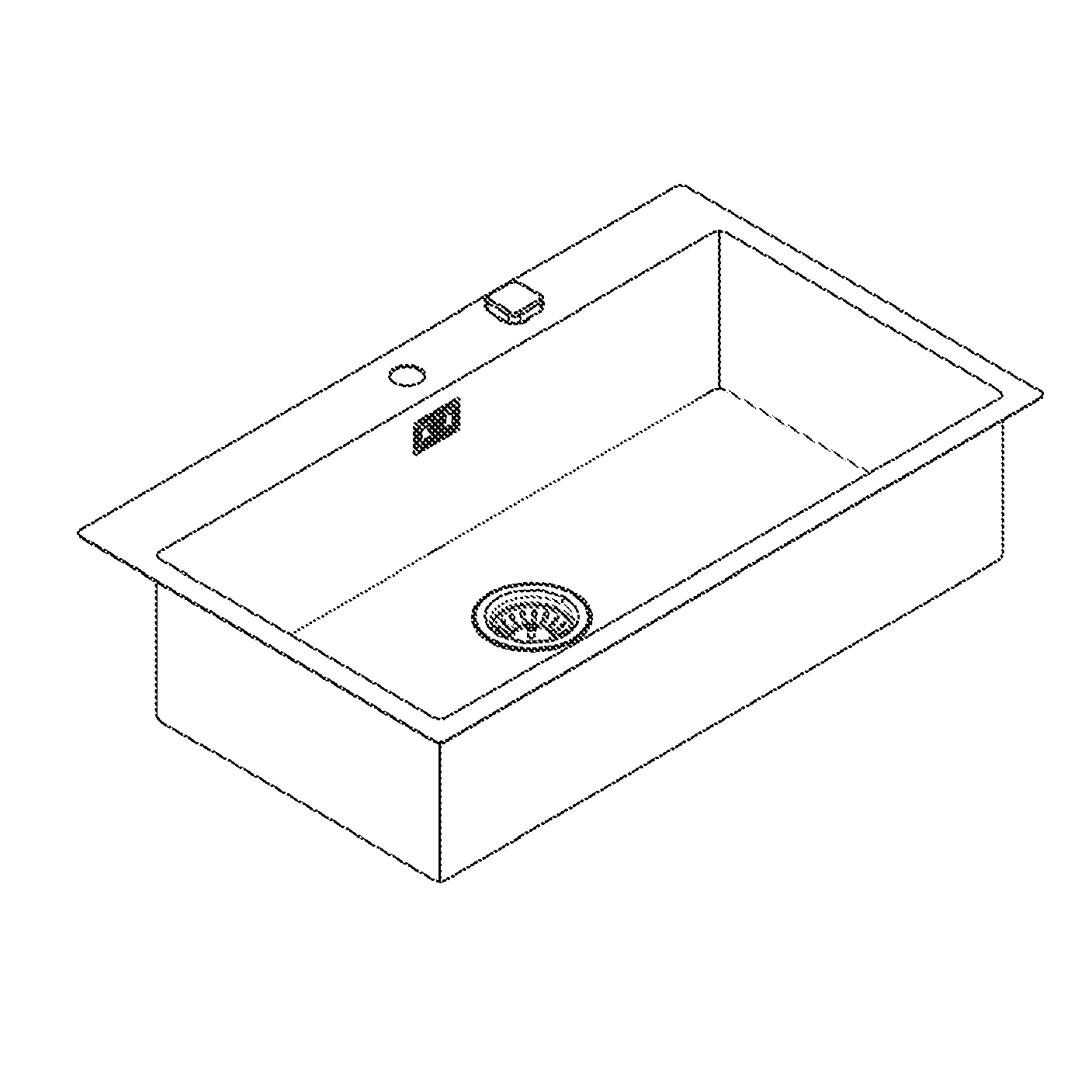 Edelstahlspüle K800 31584_1, Modell: K800 90-S 84,6/51 1.0, Montageart: aufliegend oder flächenbündig, Maße: 846 x 510 mm, 1 Becken: 790 x 400 x 200 mm, edelstahl