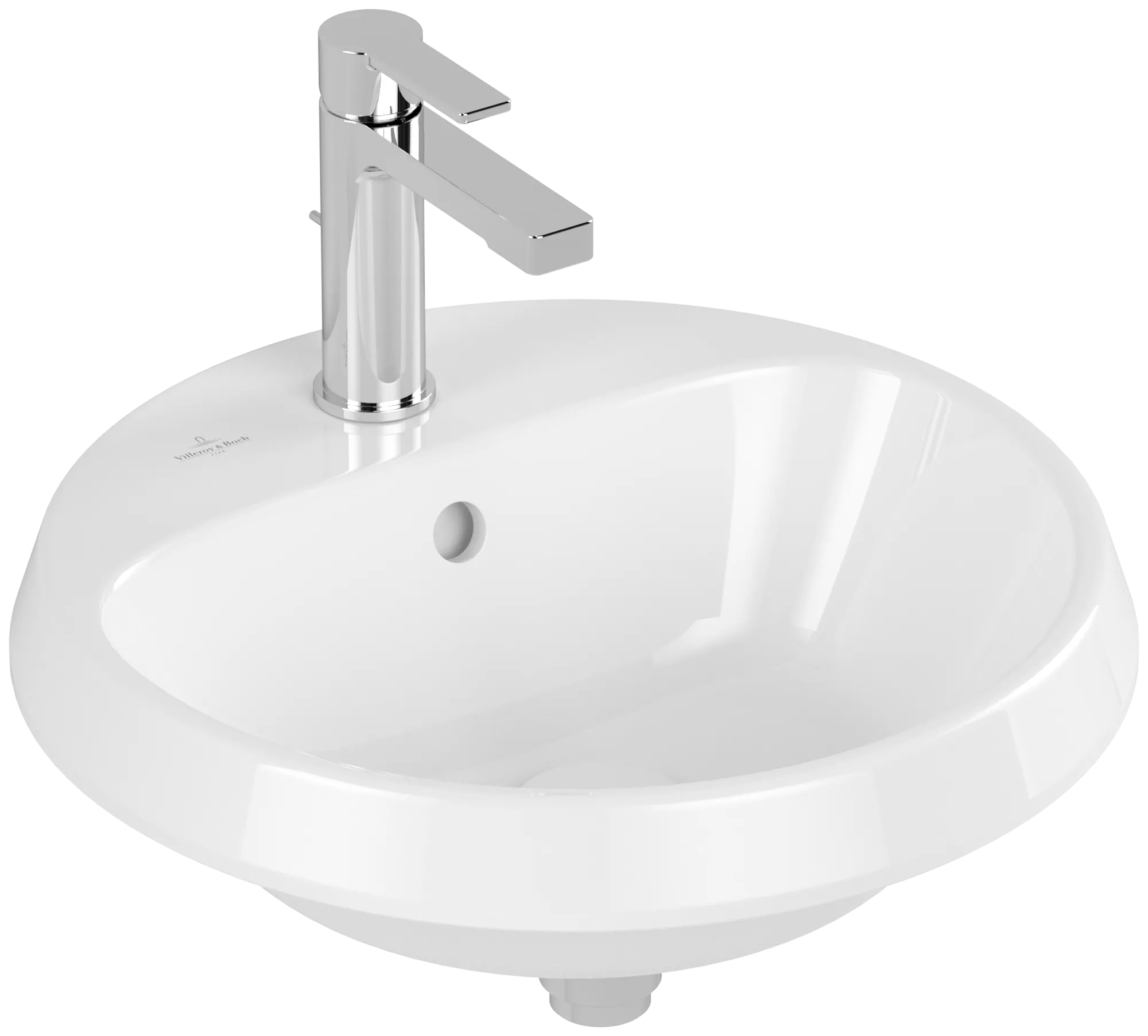Villeroy & Boch Einbauwaschtisch „Architectura“ mit 1×1 Hahnlochbohrung, ⌀ 450 mm, mit Hahnlochbohrung, Hahnlochposition mittig in Weiß Alpin Villeroy & Boch Einbauwaschtisch „Architectura“ mit 1×1 Hahnlochbohrung, ⌀ 450 mm, mit Hahnlochbohrung, Hahnlochposition mittig in Weiß Alpin