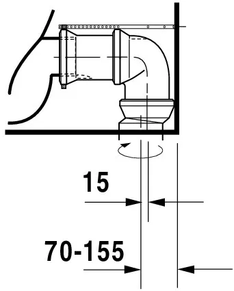 Stand-WC Kombi Starck 3 655 mm Tiefspüler,f.SPK,Abg.Vario,weiß,HYG