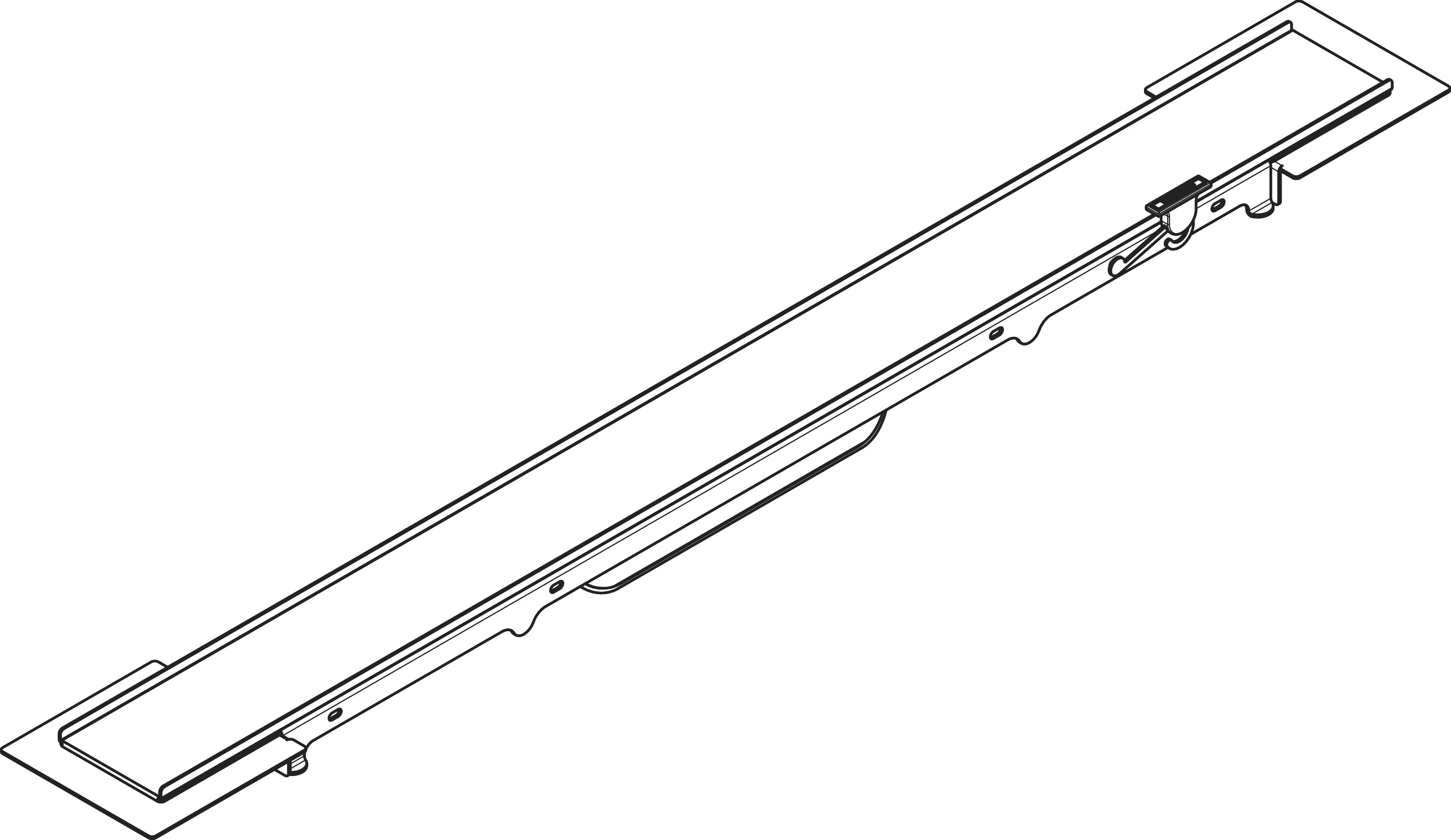 Hansgrohe RainDrain Rock Duschrinne 700 mm, kürzbar und befliest, rahmenloses Design, höhenverstellbare Abdeckung, Edelstahl V2A