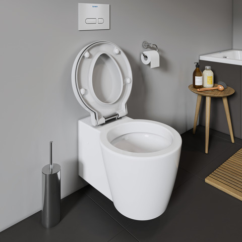 WC-Sitz Starck 1 mit SoftClose Scharnierwelle edelstahl, weiß