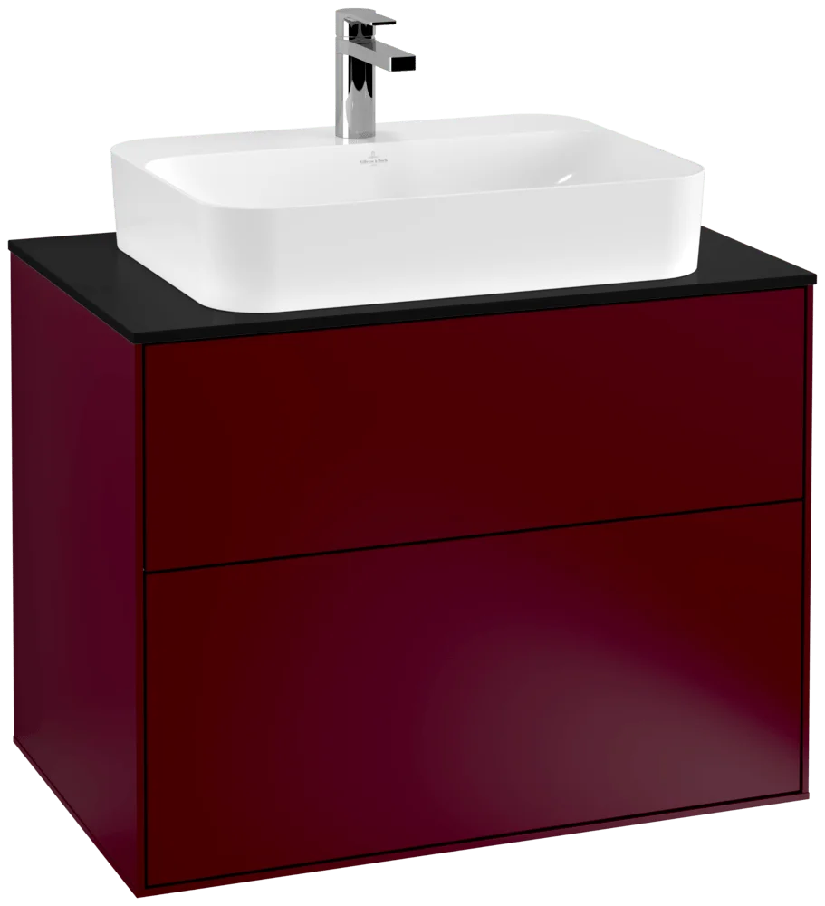 Villeroy & Boch Finion Waschbeckenunterschrank F34 800x603x501mm HB/PEONY MATT LACQUER/GLAS BLACK MATT