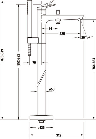 Wave 1Heb.-Wa.Mi. BS Brz Gebürstet 50x947x312 Wa.ans.: Grk.