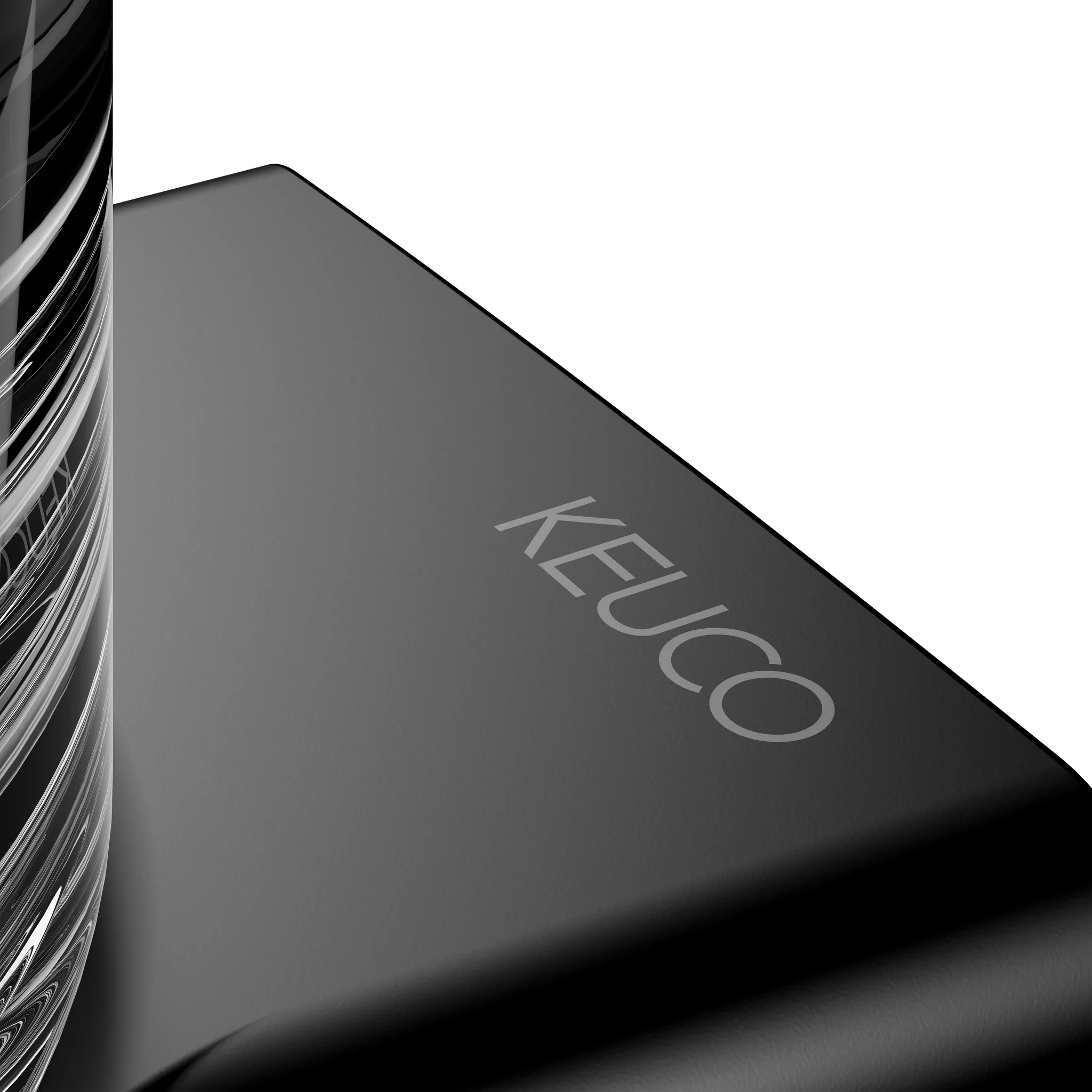 KEUCO AVENO Glashalter mit Echtkristall-Glas schwarz matt