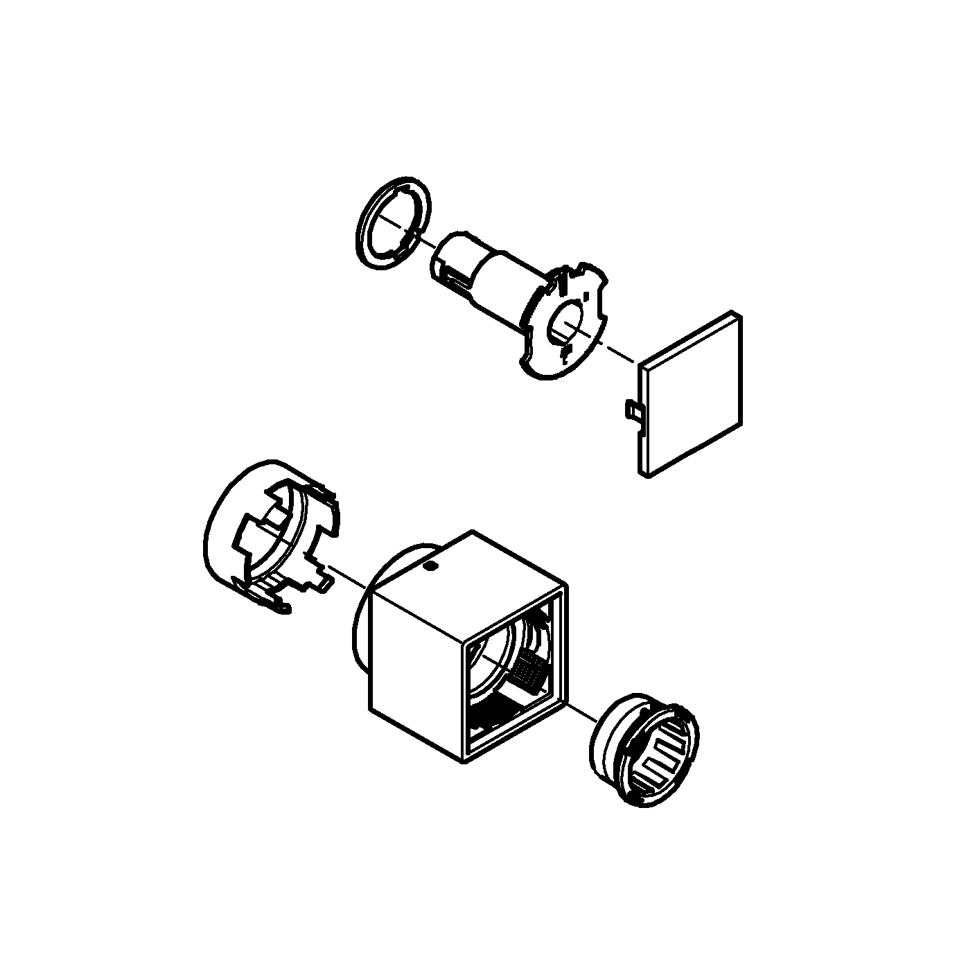 Absperrgriff Aquadimmer 49092, eckig, für Thermostat-Fertigmontagesets, inklusive Kappe, chrom