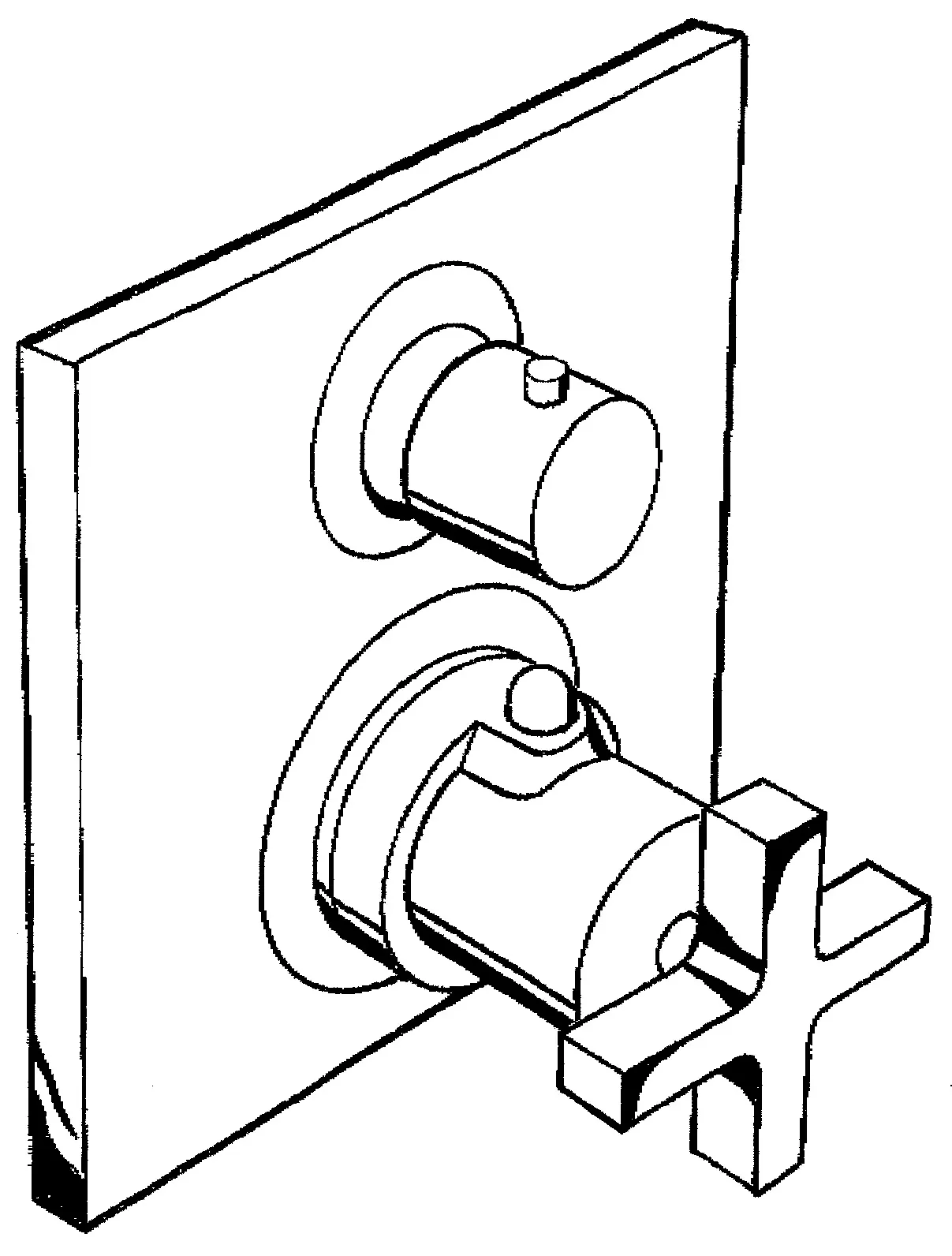 Thermostat UP Axor Citterio F-Set m.Absperr-u.Umstellvtl./Kreuzgriff chrom