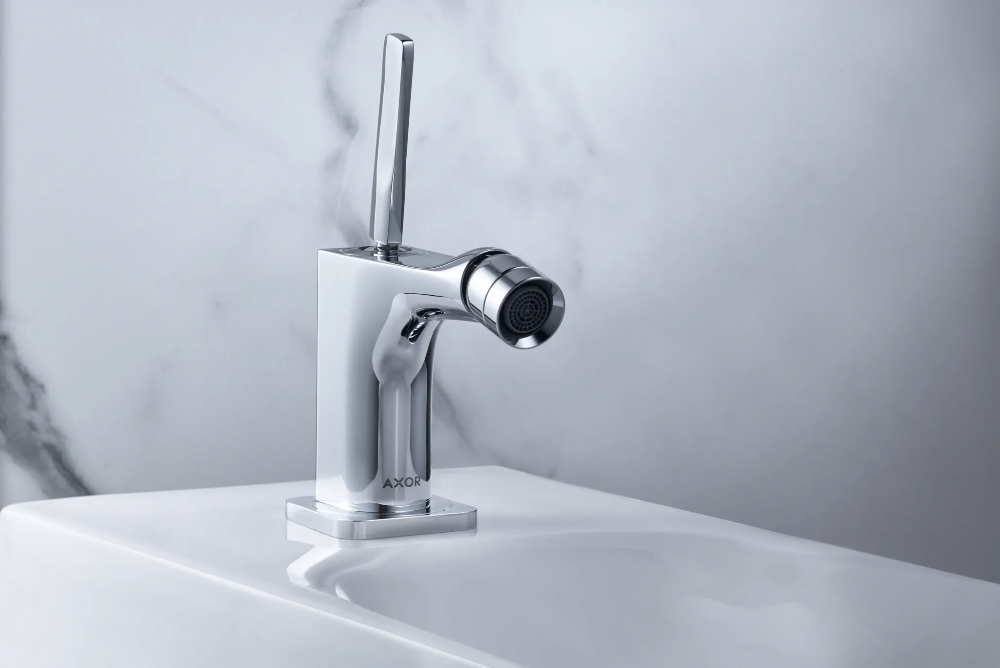 Hansgrohe AXOR Citterio E Mischer, Einhebel-Bidetmischer mit Pingriff und Zugstangen-Ablaufgarnitur, Chrom Hansgrohe AXOR Citterio E Mischer, Einhebel-Bidetmischer mit Pingriff und Zugstangen-Ablaufgarnitur, Chrom